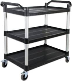 Abacad Plastic Commercial Cart Large Size, Restaurant Cart with Wheels Lockable